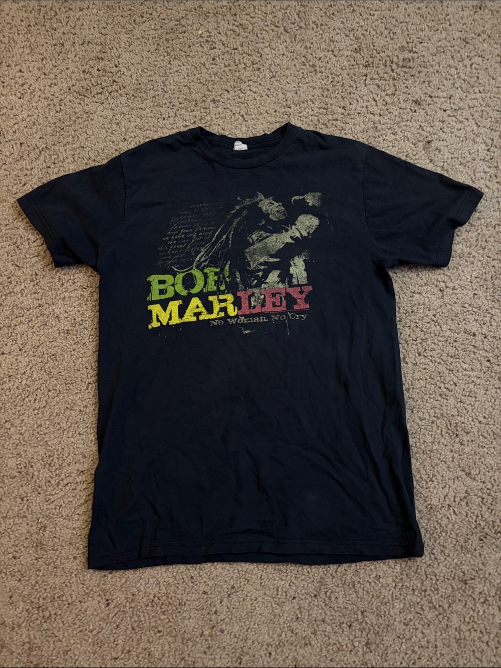 Black Graphic Tee - No Woman No Cry